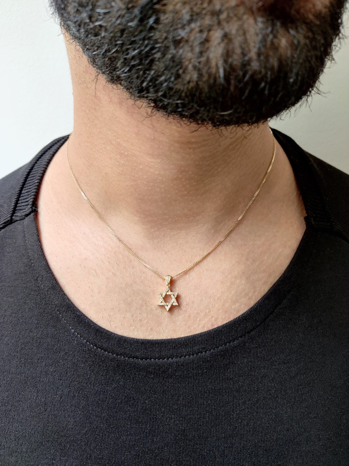 מגן דוד זהב קטן וקלאסי עם יהלומים , מתנות ט"ו באב , א